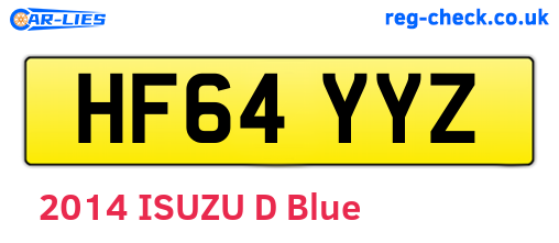 HF64YYZ are the vehicle registration plates.