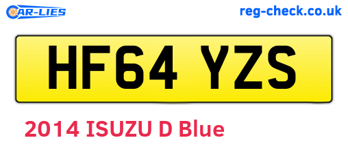 HF64YZS are the vehicle registration plates.
