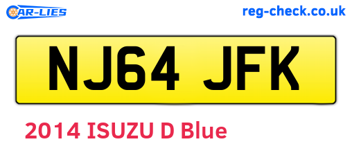 NJ64JFK are the vehicle registration plates.
