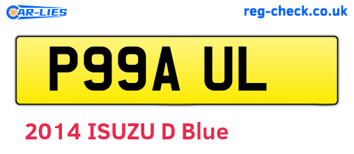P99AUL are the vehicle registration plates.
