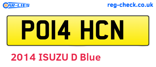 PO14HCN are the vehicle registration plates.