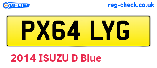 PX64LYG are the vehicle registration plates.