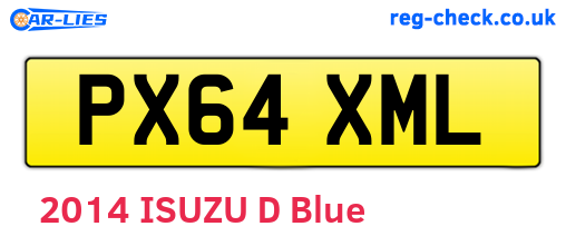PX64XML are the vehicle registration plates.