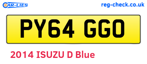 PY64GGO are the vehicle registration plates.