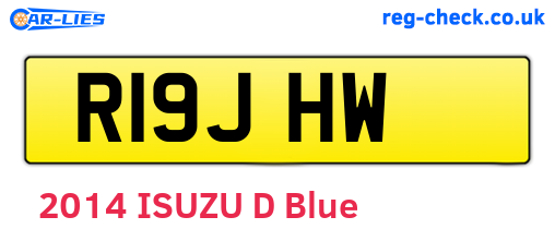 R19JHW are the vehicle registration plates.