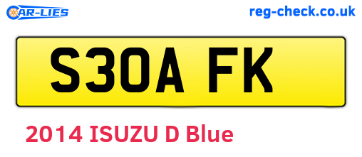 S30AFK are the vehicle registration plates.