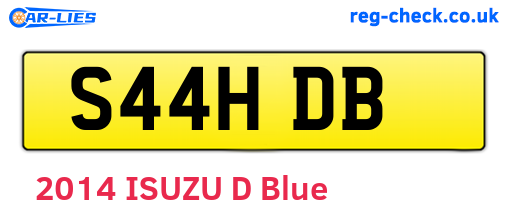 S44HDB are the vehicle registration plates.