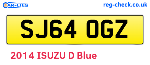 SJ64OGZ are the vehicle registration plates.