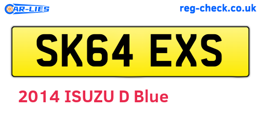 SK64EXS are the vehicle registration plates.