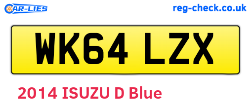 WK64LZX are the vehicle registration plates.