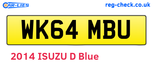 WK64MBU are the vehicle registration plates.