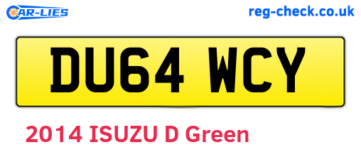 DU64WCY are the vehicle registration plates.