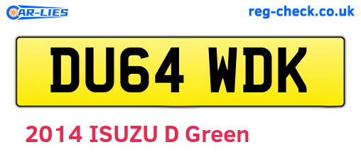 DU64WDK are the vehicle registration plates.