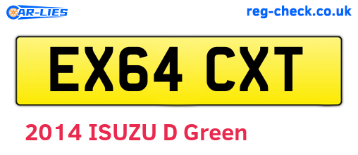 EX64CXT are the vehicle registration plates.