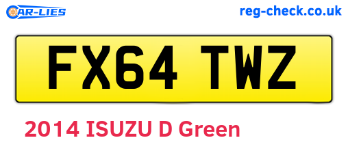 FX64TWZ are the vehicle registration plates.