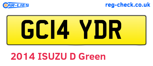 GC14YDR are the vehicle registration plates.