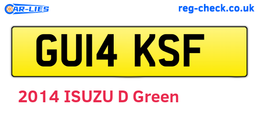 GU14KSF are the vehicle registration plates.