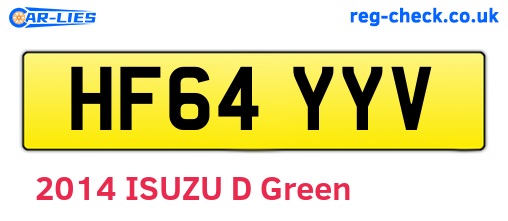 HF64YYV are the vehicle registration plates.