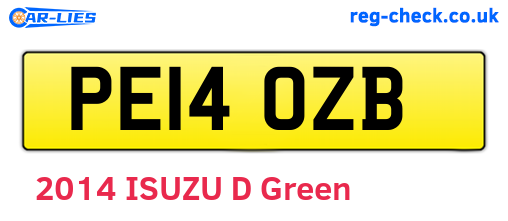 PE14OZB are the vehicle registration plates.