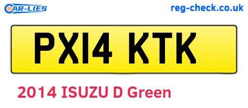 PX14KTK are the vehicle registration plates.
