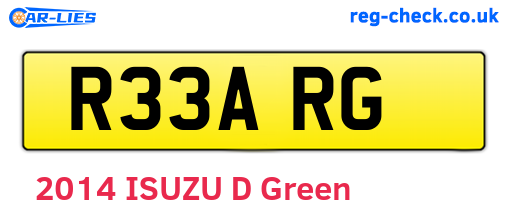 R33ARG are the vehicle registration plates.