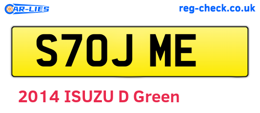 S70JME are the vehicle registration plates.