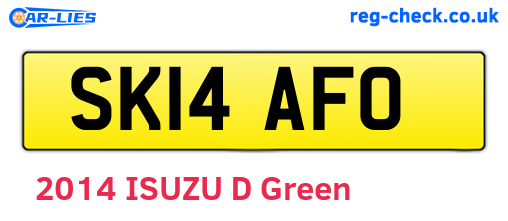 SK14AFO are the vehicle registration plates.