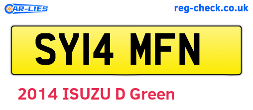 SY14MFN are the vehicle registration plates.