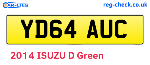 YD64AUC are the vehicle registration plates.