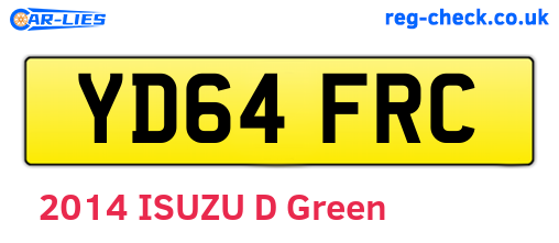 YD64FRC are the vehicle registration plates.