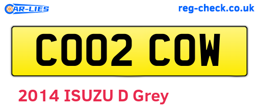 CO02COW are the vehicle registration plates.