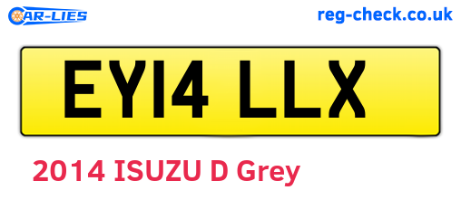 EY14LLX are the vehicle registration plates.