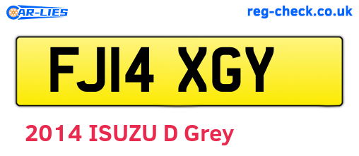 FJ14XGY are the vehicle registration plates.