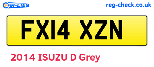FX14XZN are the vehicle registration plates.