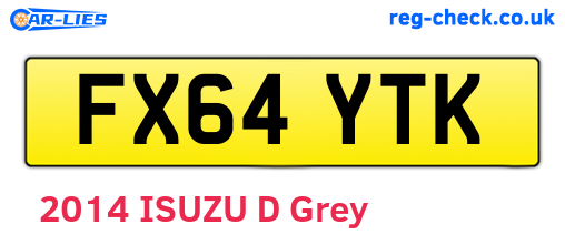 FX64YTK are the vehicle registration plates.