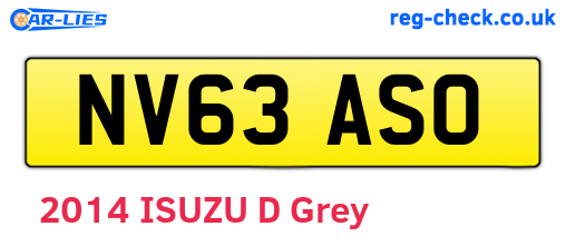 NV63ASO are the vehicle registration plates.
