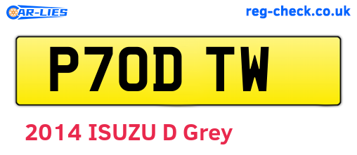 P70DTW are the vehicle registration plates.