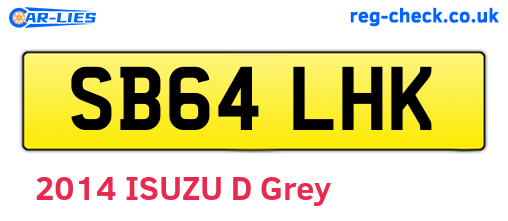 SB64LHK are the vehicle registration plates.