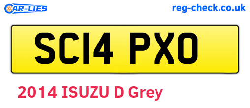 SC14PXO are the vehicle registration plates.