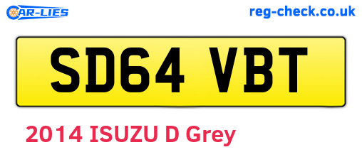 SD64VBT are the vehicle registration plates.