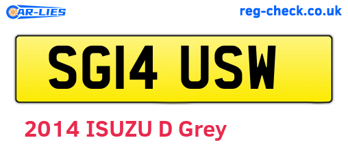 SG14USW are the vehicle registration plates.
