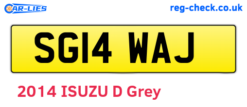 SG14WAJ are the vehicle registration plates.