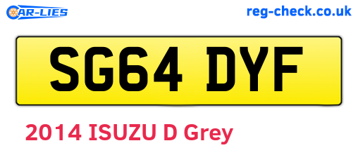 SG64DYF are the vehicle registration plates.