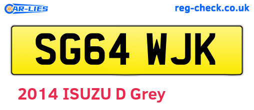 SG64WJK are the vehicle registration plates.