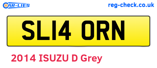 SL14ORN are the vehicle registration plates.