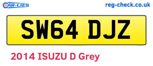 SW64DJZ are the vehicle registration plates.