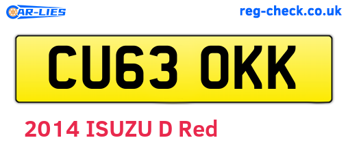 CU63OKK are the vehicle registration plates.