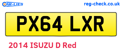 PX64LXR are the vehicle registration plates.
