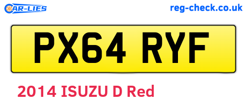 PX64RYF are the vehicle registration plates.