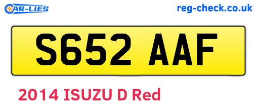 S652AAF are the vehicle registration plates.